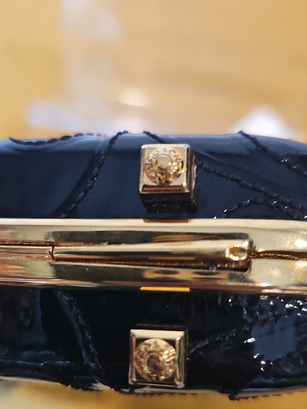 Coach Rare Madison Minaudière Stitch Embossed Turnlock Bag 12198 NWT MSRP $598 - Picture 8 of 12